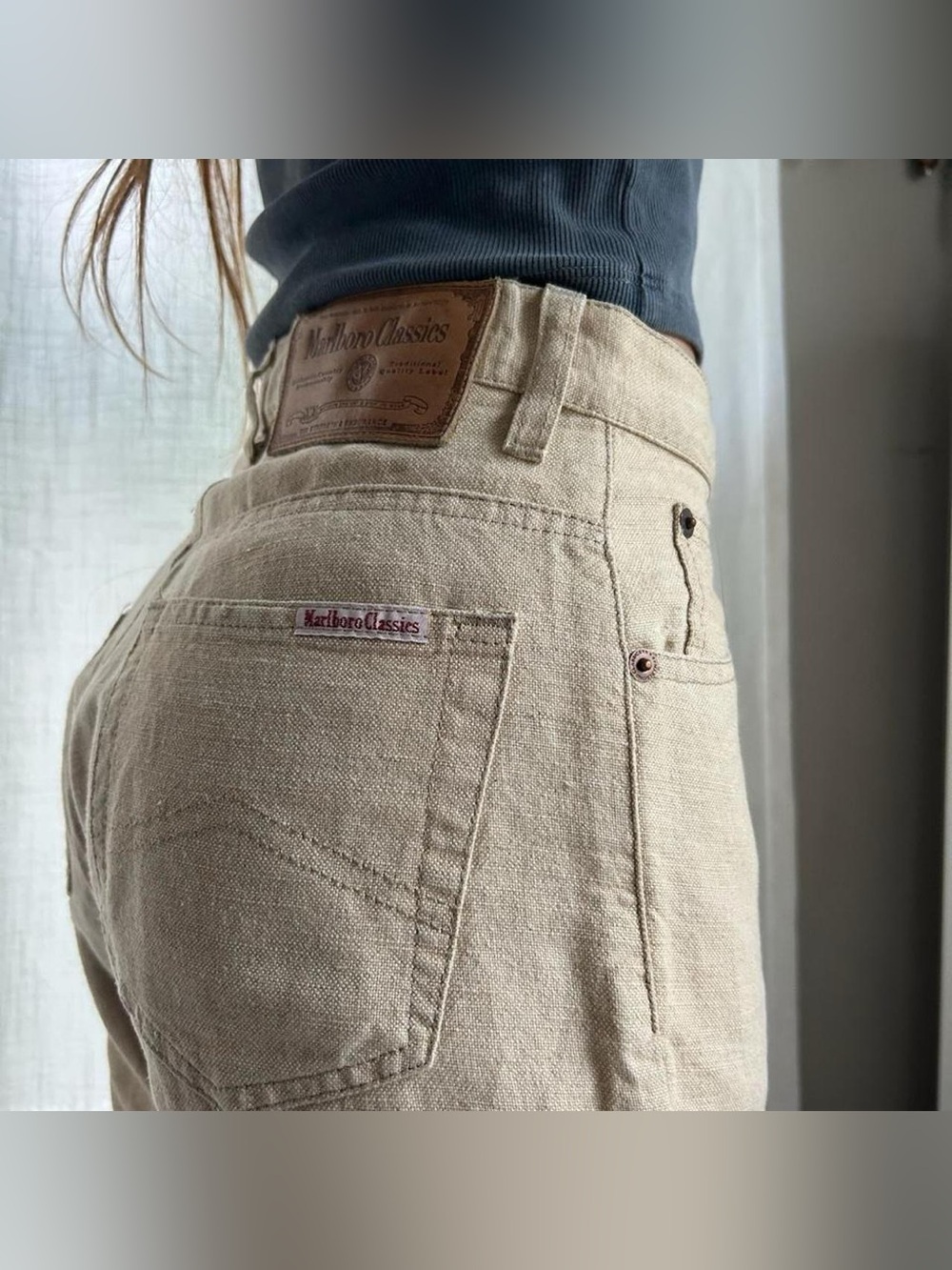 Marlboro Classics Straight-Leg Natural Beige Pants